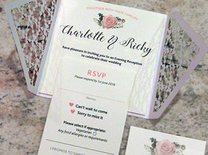 Lace wedding invitation